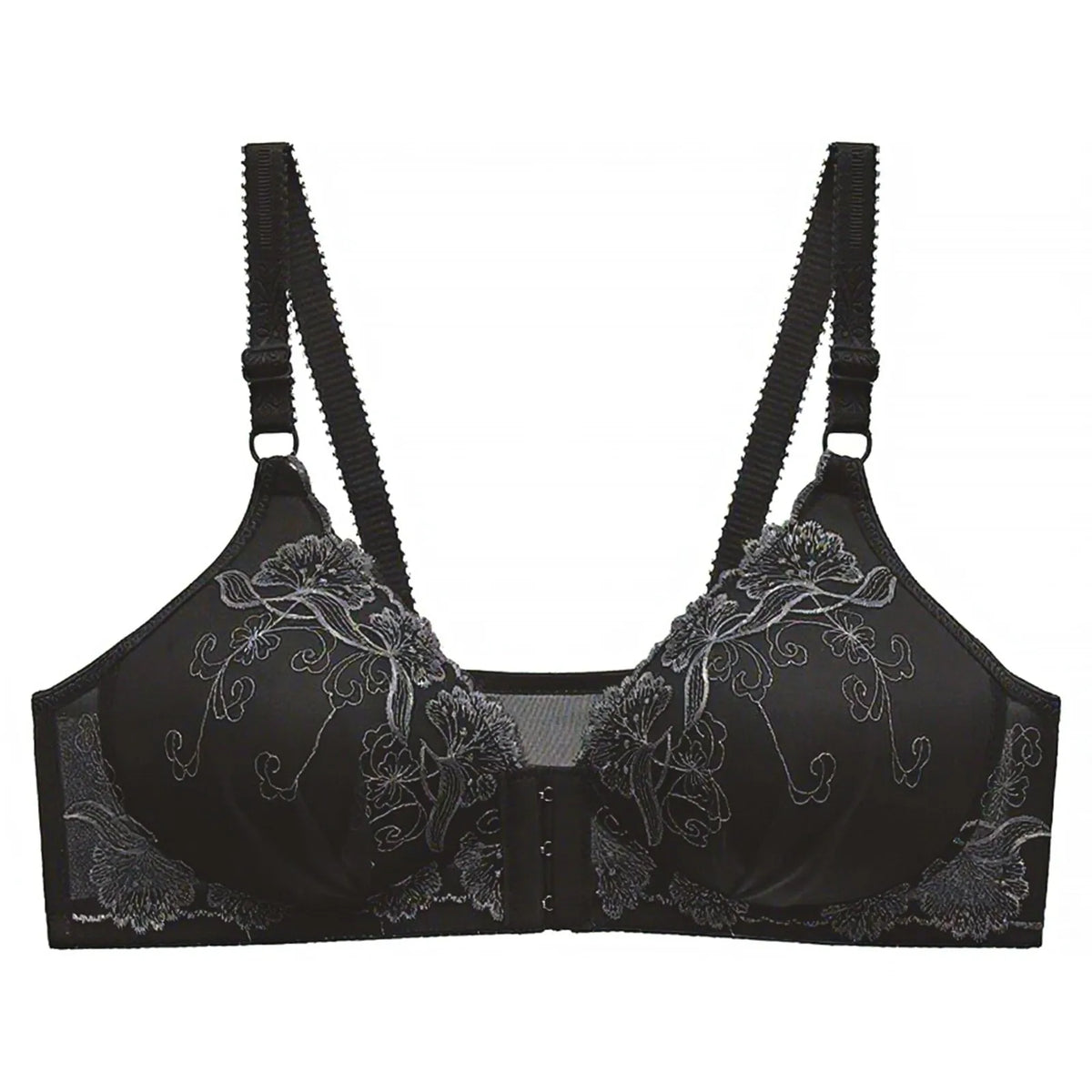 Women's Lace Wireless Push-Up Bra – Breathable Bralette Wireless Lace Bra Babs Black 38