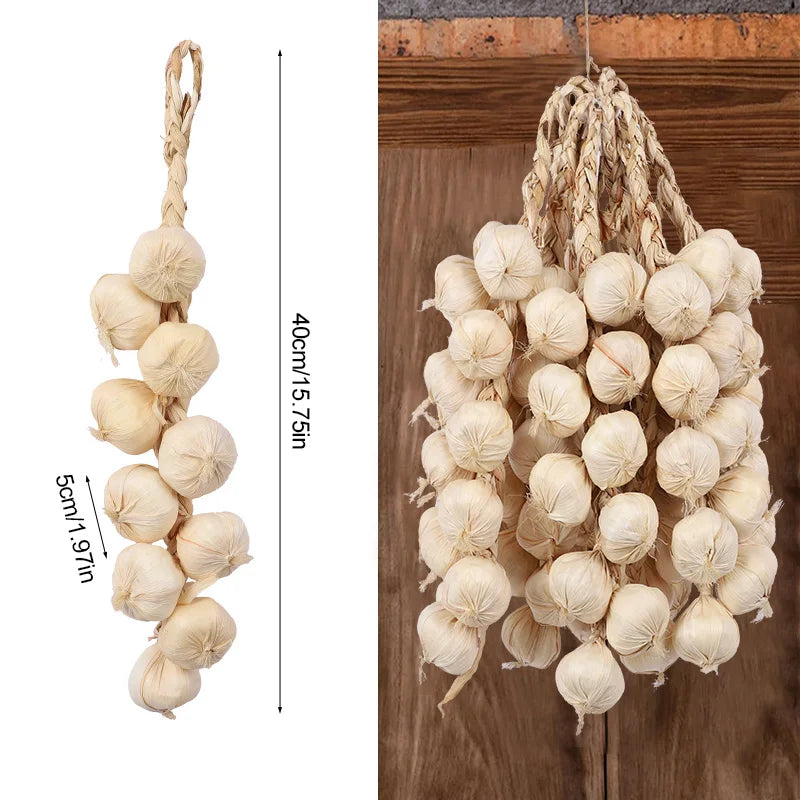 Artificial Foam Vegetable Wall Hanging Decor – Chili, Garlic & Pumpkin Artificial Vegetable Decor Babs White Garlic 3Pcs