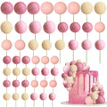 48Pcs Pink Foam Ball Cake Toppers – Party & Wedding Décor Cake Topper Set Babs 48pcs set