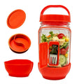 Salad Pod Leak-Proof Container with Flip Lid & Vertical Layers Salad Storage Container Babs red