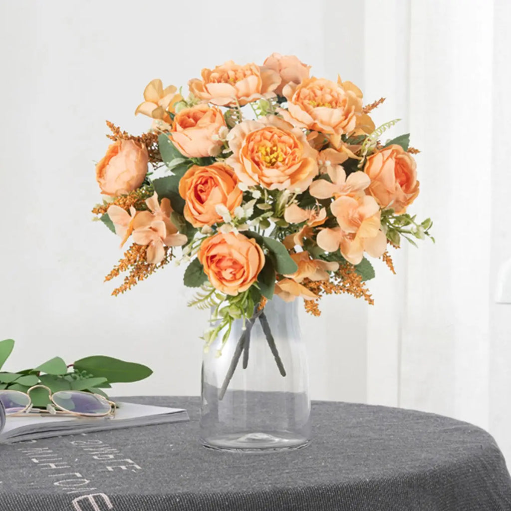 Artificial Silk Peony Hydrangea Bouquet | Wedding & Home Decor Artificial Flower Bouquet Babs