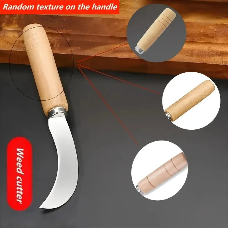 Stainless Steel Elbow Weeding Tool with Wooden Handle Garden Weeding Tool Babs