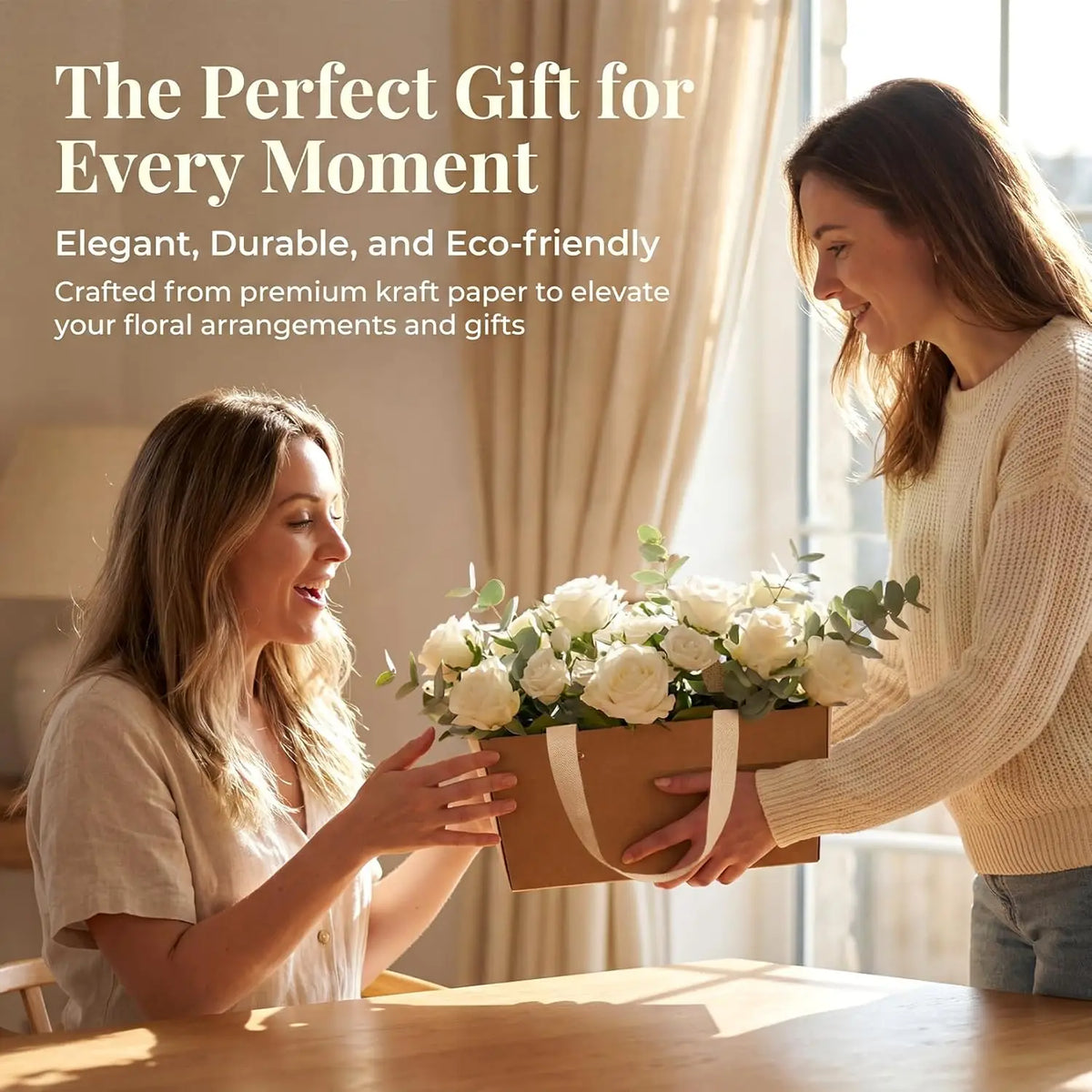 Waterproof Kraft Flower Bag – Foldable Bouquet Gift Basket Gift Wrapping Bag Babs