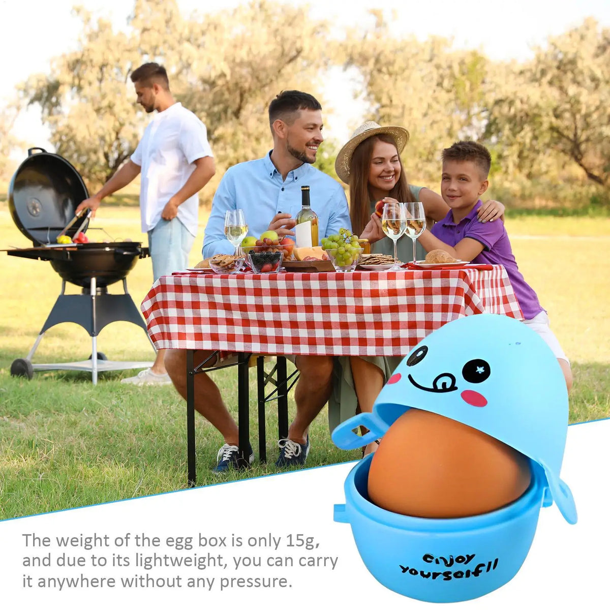 Portable Cartoon Egg Container & Outdoor Travel Storage Box Egg Storage Container Babs