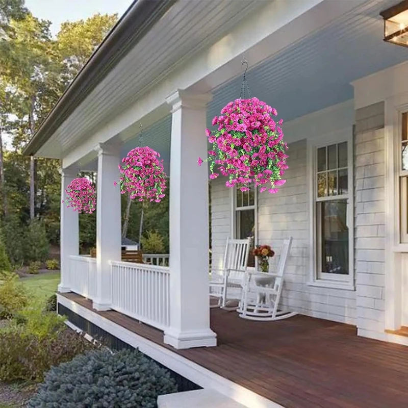 2pcs UV-Resistant Artificial Morning Glory Eucalyptus Garland Artificial Flower Garland Babs