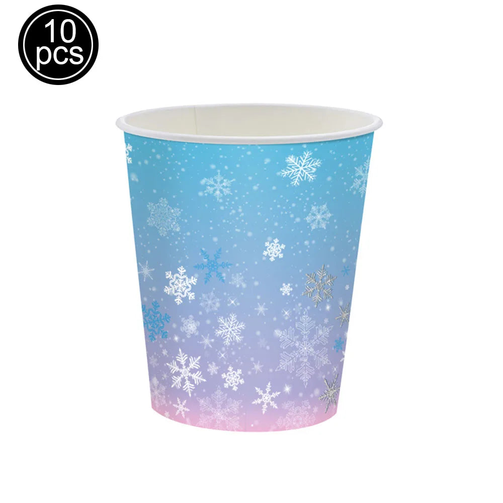 Frozen Winter Birthday Party Supplies – Plates, Cups & Balloons Party Supplies Set Babs iridescent As pictures show
