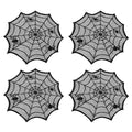4pcs Halloween Spider Web Black Lace Placemats | Table Decor Halloween Placemats Babs 4Pcs