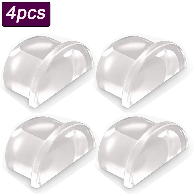 Transparent Silicone Door Stopper Wall Protector Bumper Pad Door Stopper Bumper Babs A-4pcs