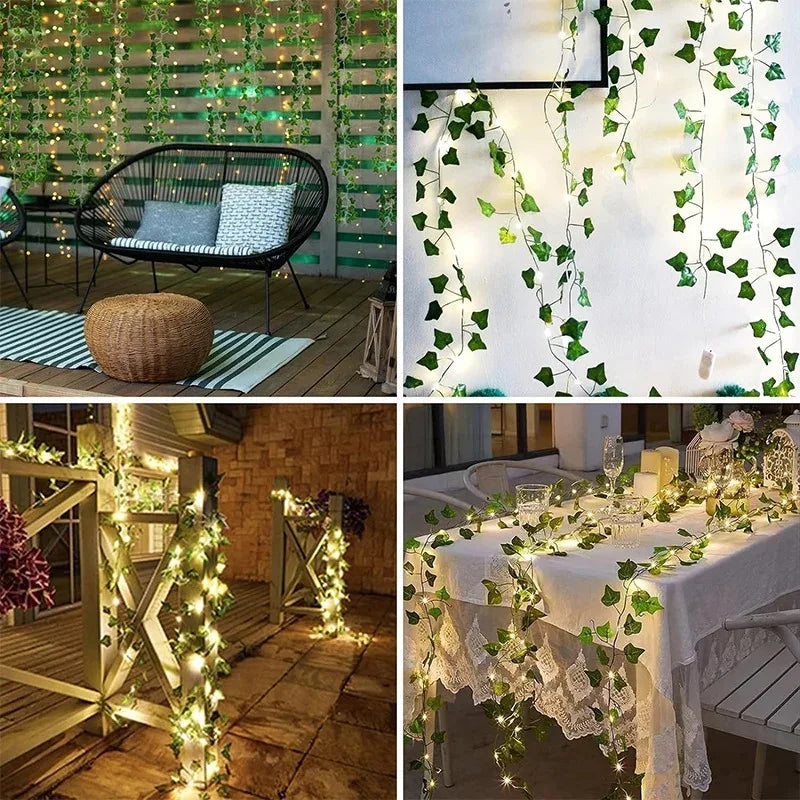 Green Ivy 210cm LED Artificial Hanging Plant Wall Decor Artificial Hanging Plant Babs