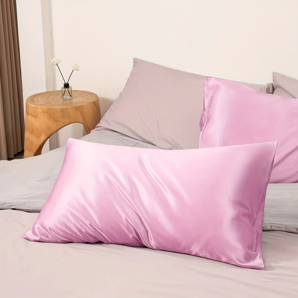 Satin Pillowcases Pair – Breathable, Skin-Friendly & Machine Washable Satin Pillowcase Babs