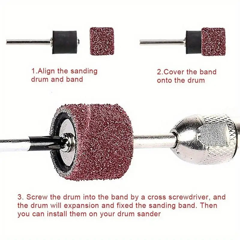 132-Pc Aluminum Oxide Sanding Drum Set for Rotary Tools Rotary Tool Accessory Babs