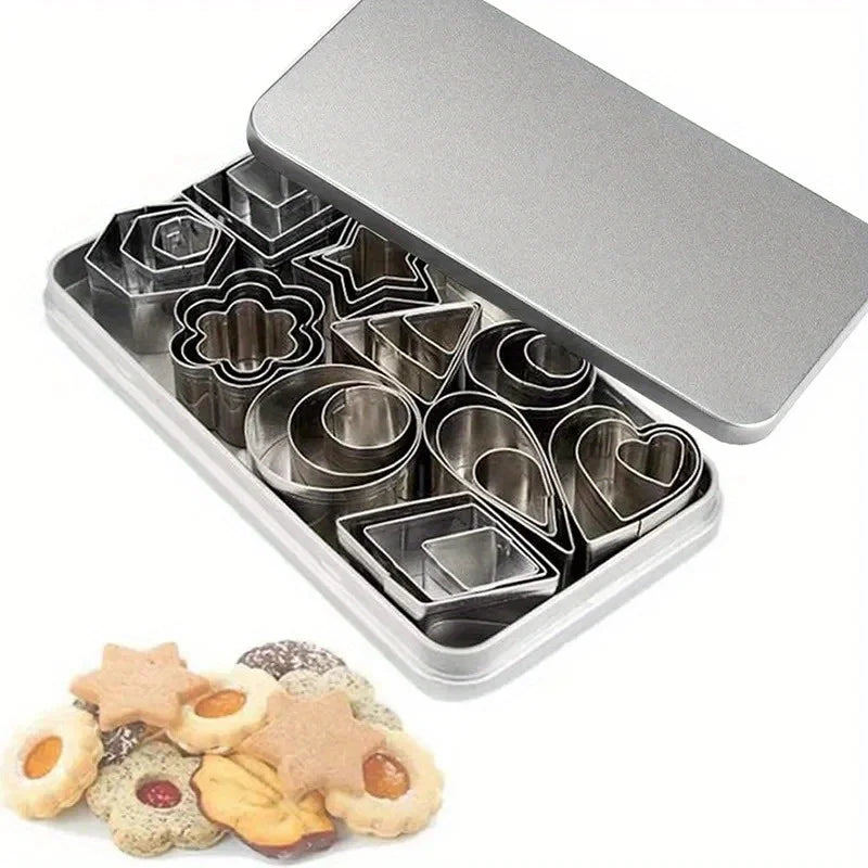 30-Pc Mini Stainless Steel Cookie Cutter Set – 10 Shapes Cookie Cutter Set Babs