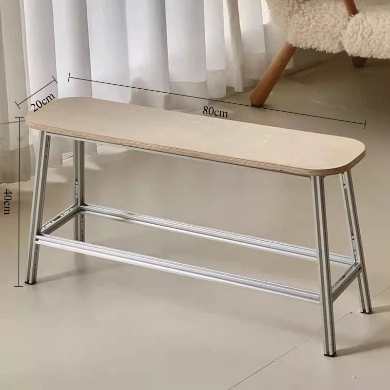 Modern Wooden Metal Ottoman Footstool – Minimalist Bench Ottoman Footstool Bench Babs