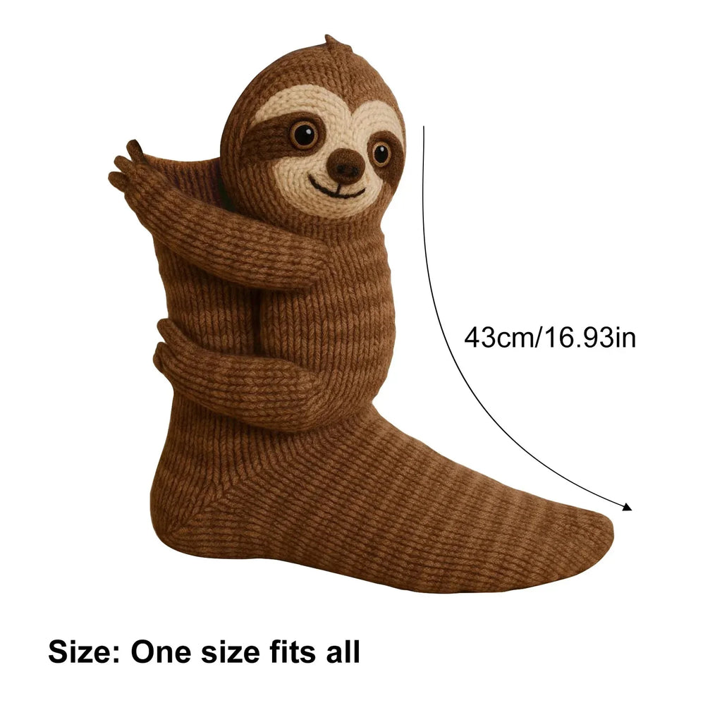 3D Knitted Animal Floor Socks – Cute Sloth & Panda Gift Novelty Knitted Socks Babs