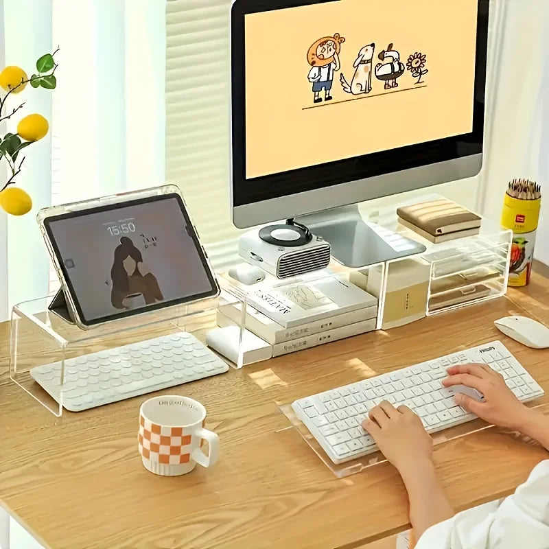 Transparent Acrylic Keyboard & Mini PC Desktop Stand Keyboard Desk Stand Babs