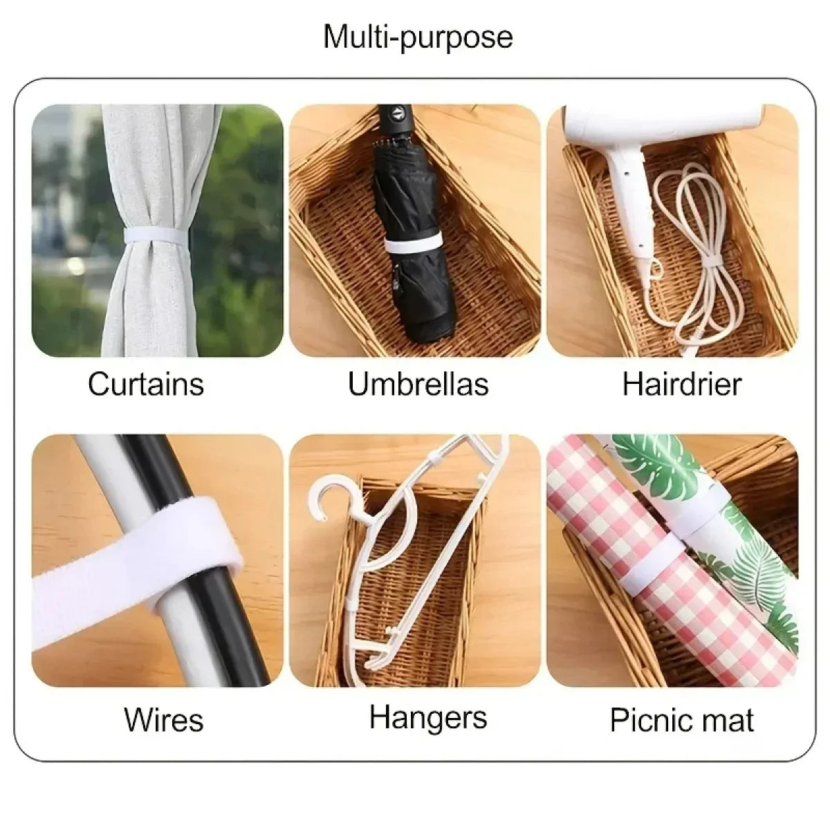 5M Reusable Nylon Cable Organizer – Magic Tape Wire Ties Cable Organizer Babs
