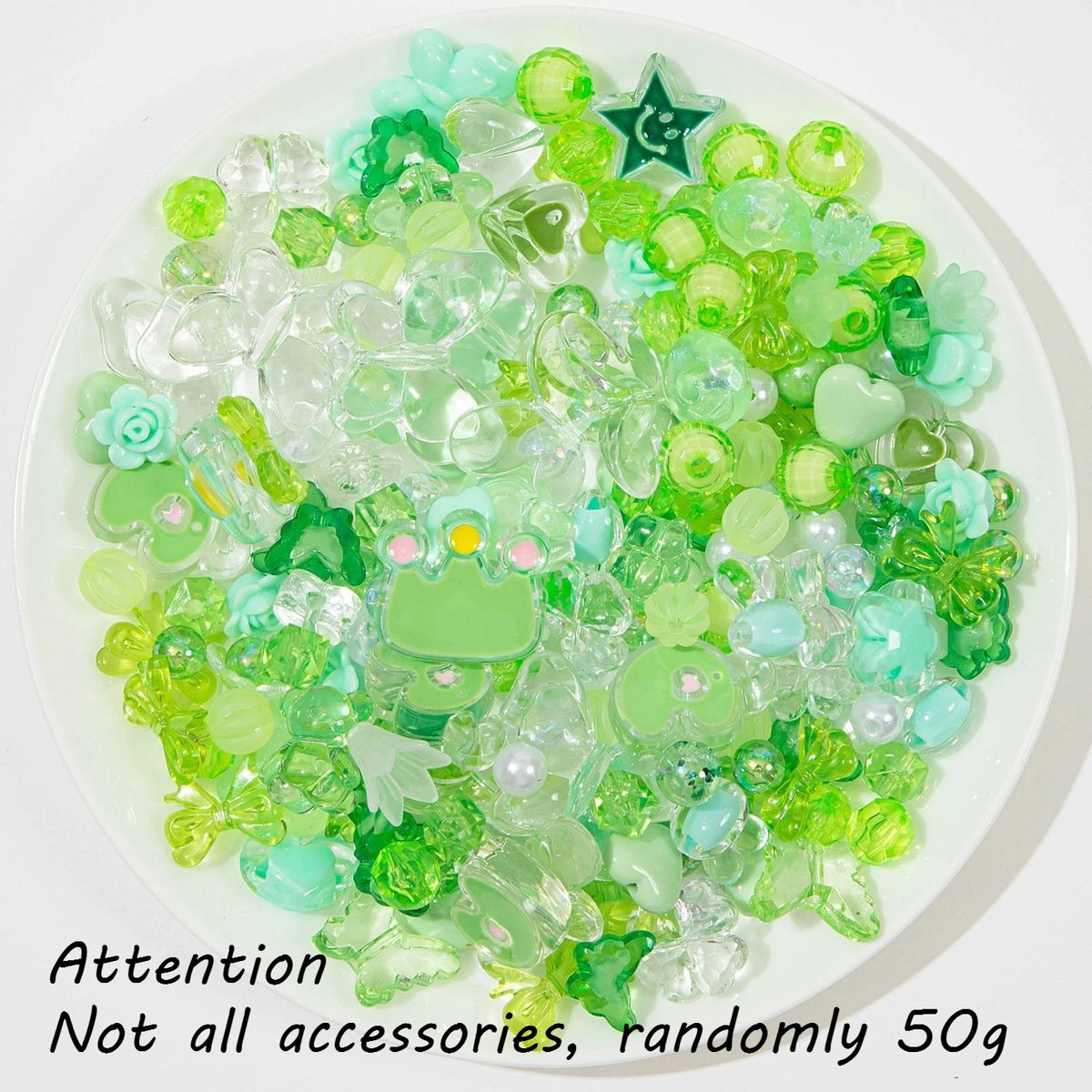 Mixed Acrylic Loose Beads – DIY Bracelet & Jewelry Making Kit DIY Jewelry Beads Babs Green 50g