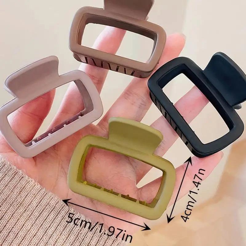 4-Pack Small Square Matte Hair Claw Clips – Non-Slip Hold Hair Claw Clips Babs