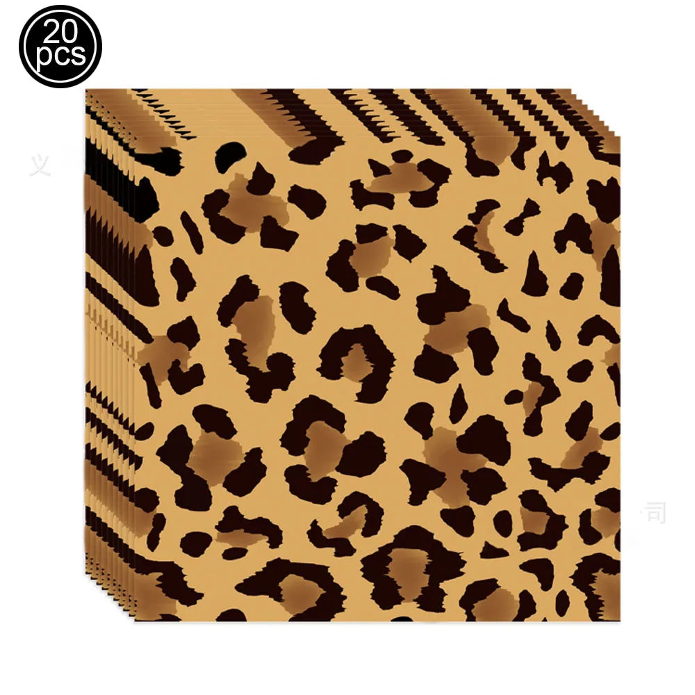 Leopard Print Party Supplies – Banner, Plates, Cups & Napkins Party Tableware Set Babs MINT GREEN