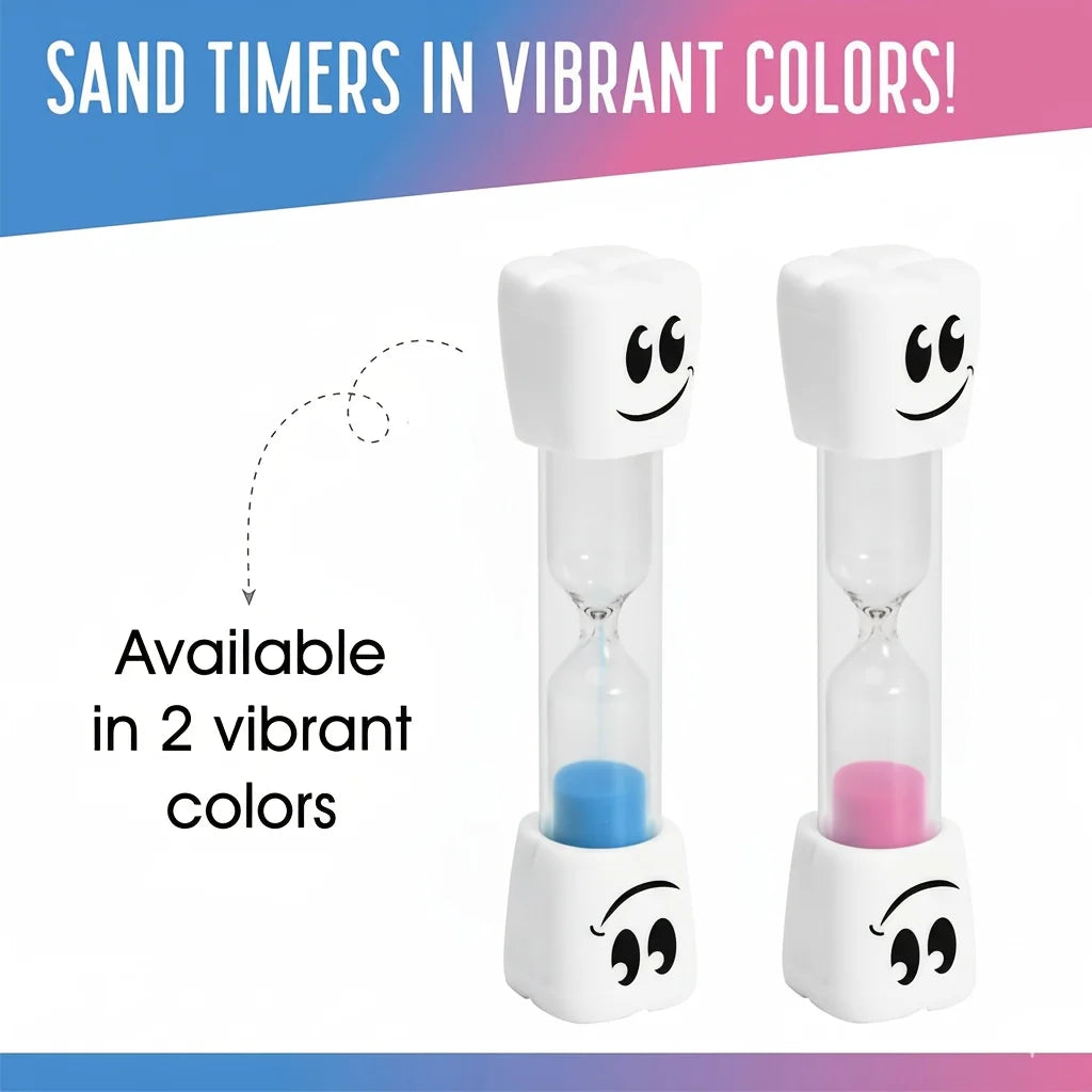 2-Minute Kids Toothbrush Timer Hourglass – Smiling Teeth Toothbrush Timer Babs
