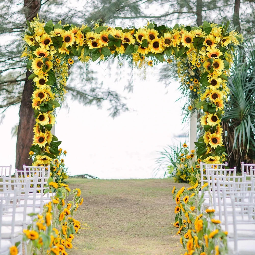 Artificial Sunflower Vine Garland – Silk Hanging Flower Décor Artificial Flower Garland Babs