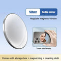 Magnetic Convex Selfie Mirror for Vlogging & Streaming Selfie Mirror Accessory Babs silvery