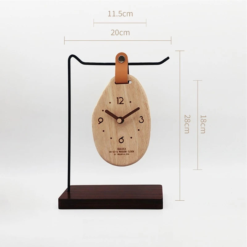 Solid Wood Desk Clock – Silent Quartz Minimalist Table Clock Wood Table Clock Babs Desk Clock
