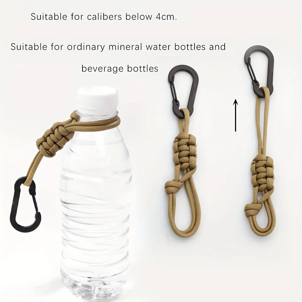 Adjustable Braided Water Bottle Strap, Hat Clip & Umbrella Rope Bottle Carry Strap Babs