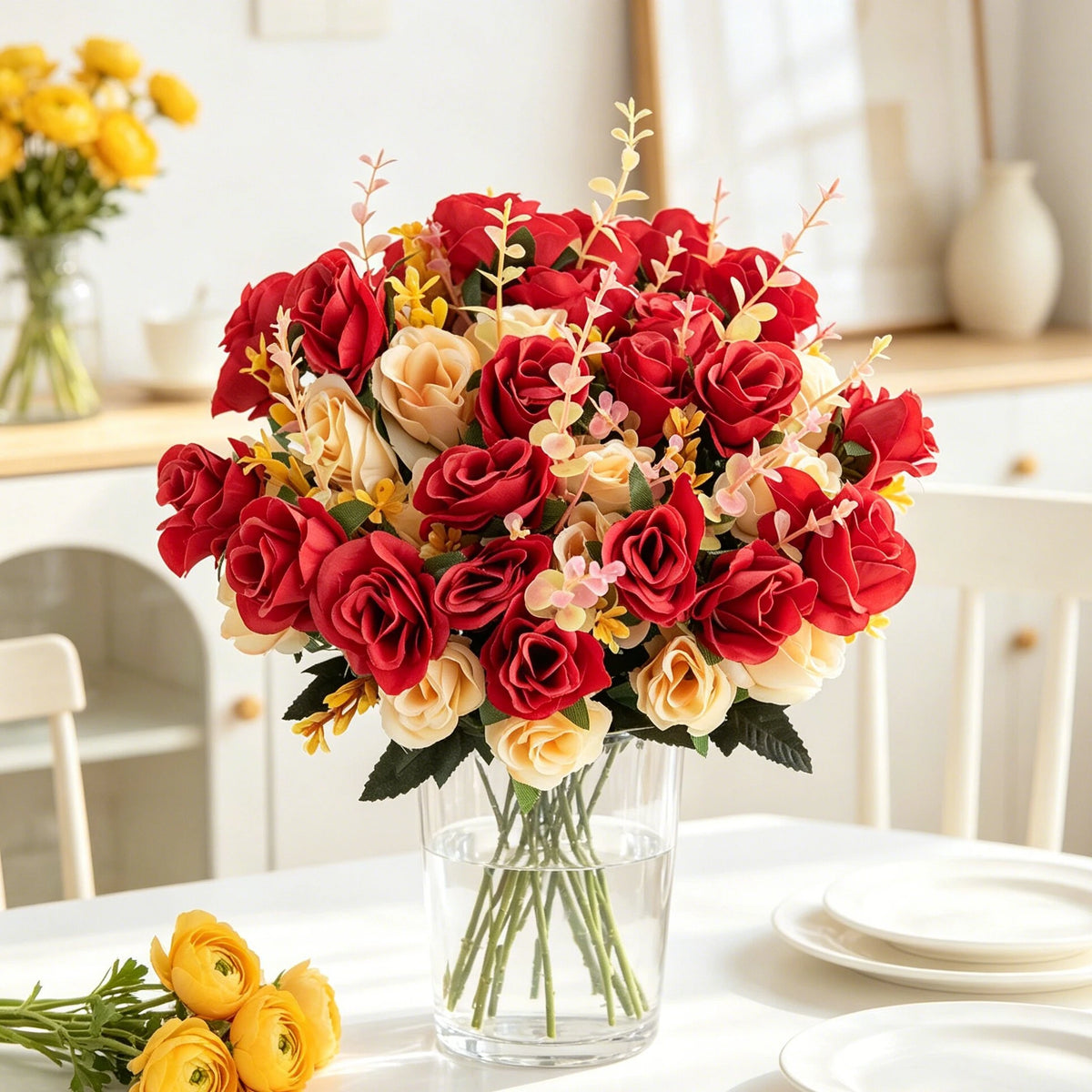 Silk Rose Artificial Flowers – Wedding & Home Décor Bouquet Artificial Silk Flowers Babs