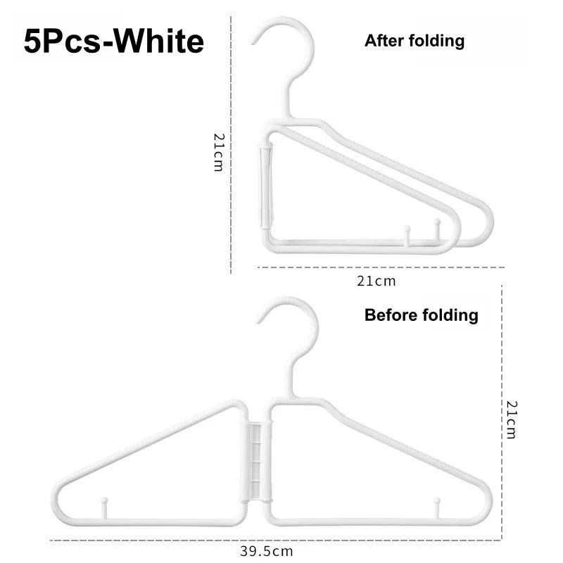 Foldable Travel Clothes Hangers – Lightweight & Space-Saving Foldable Travel Hanger Babs 5Pcs-White