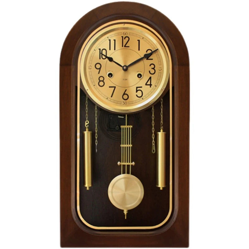 Vintage Mechanical Wall Clock – Luxury Wood & Glass Decor Mechanical Wall Clock Babs