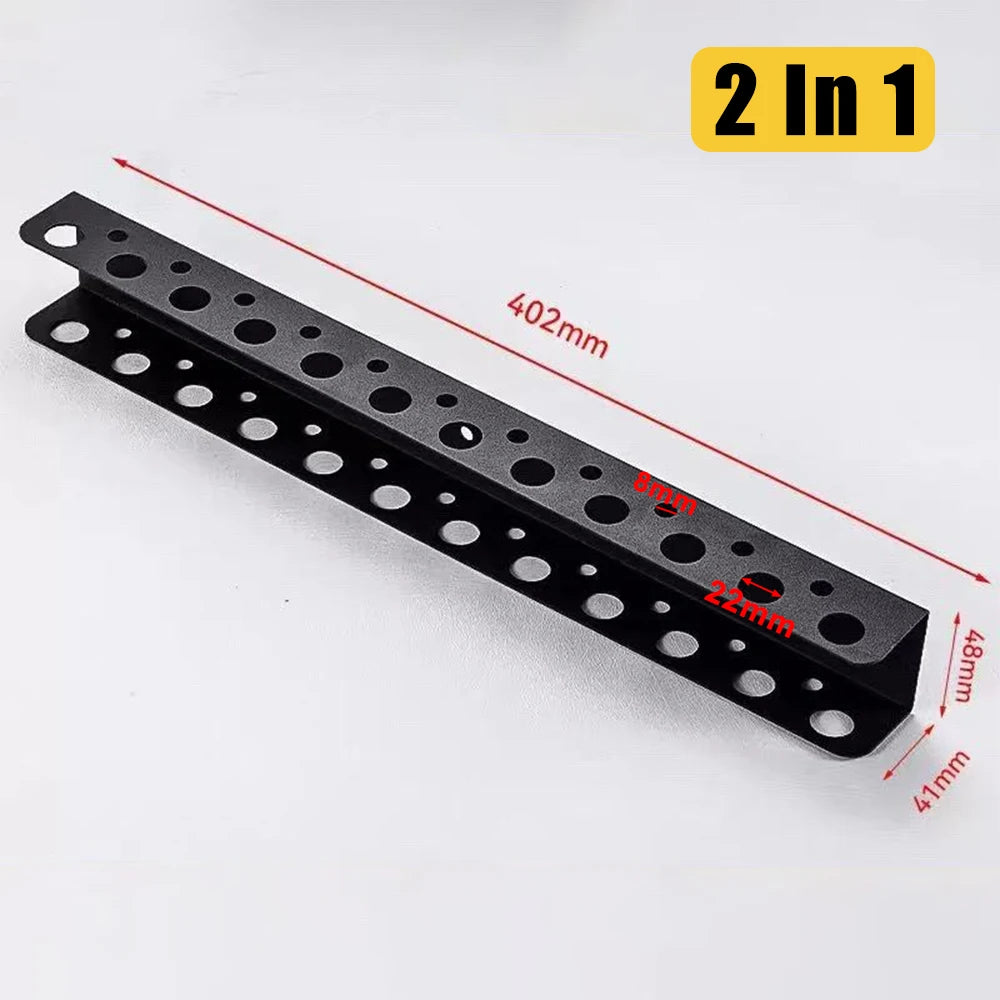 Wall Mount Tool Organizer – Heavy Duty Metal Rack for Garage Wall Mount Tool Rack Babs C- 2 In 1