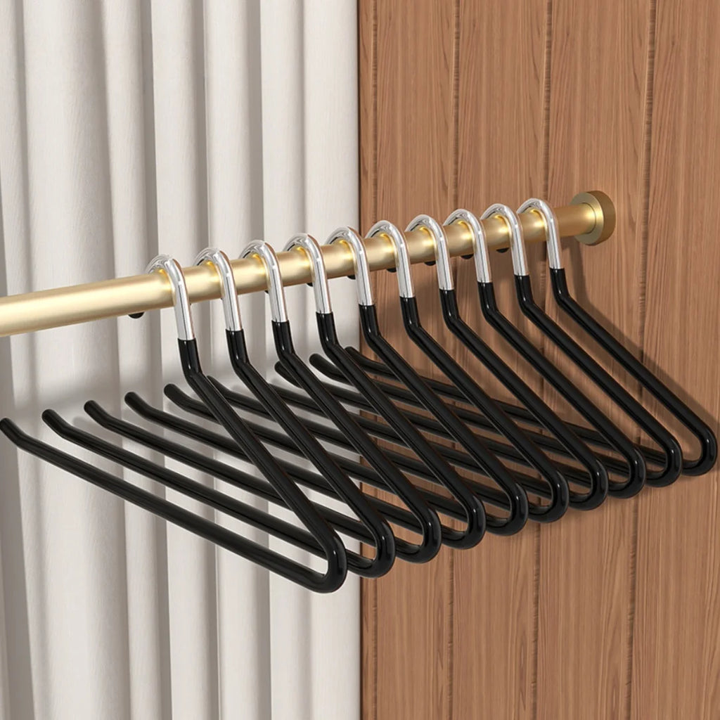 Metal Pants Hangers Non-Slip Open-Ended Black Closet 5/10Pc Pants Hangers Babs
