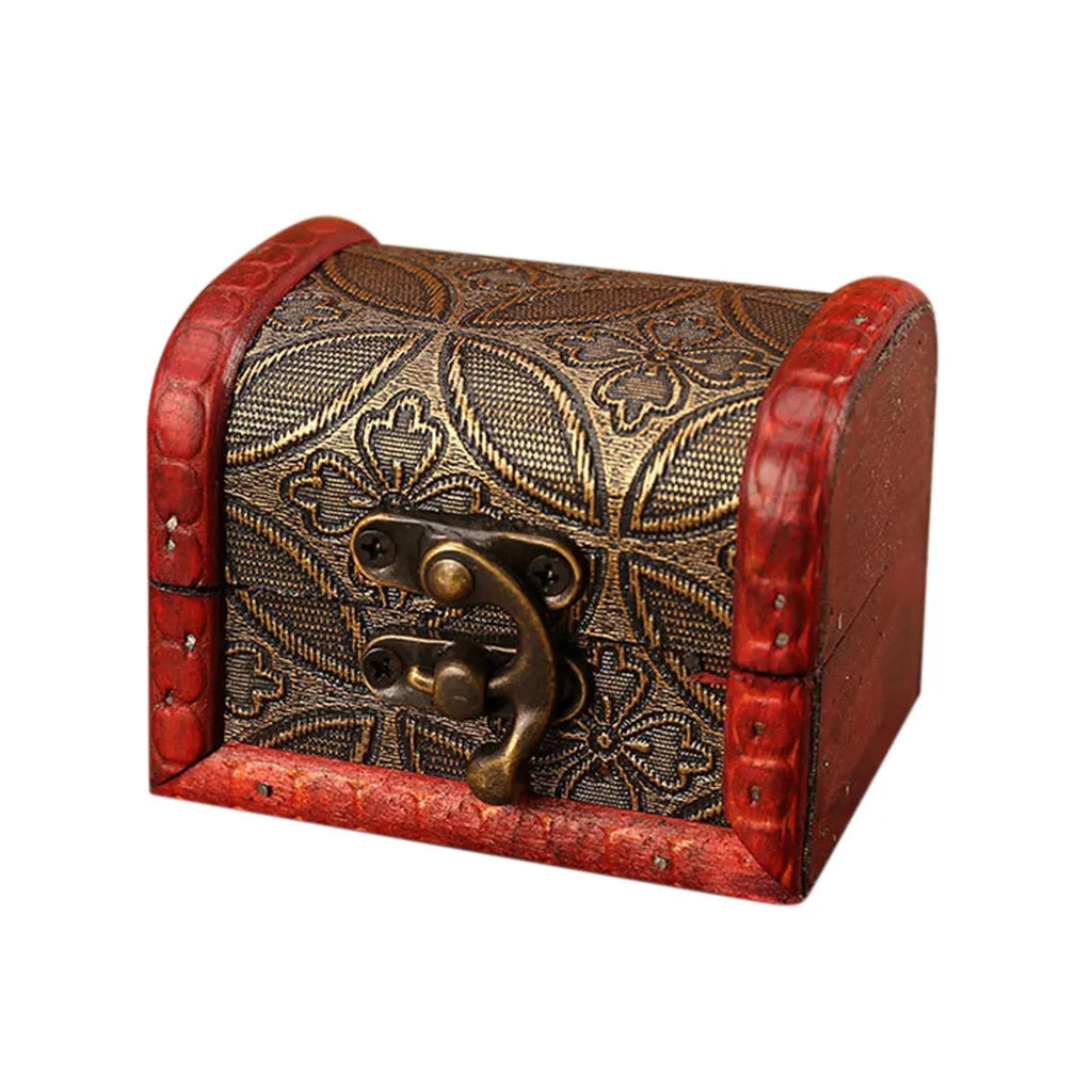 Vintage Wooden Jewelry Box with Mini Metal Lock – Handmade Wooden Jewelry Box Babs