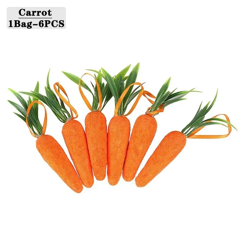 Mini Foam Easter Carrot Hanging Decorations – 6 to 120 Pcs Easter Hanging Decoration Babs Carrot-1Bags-6PCS As Shown