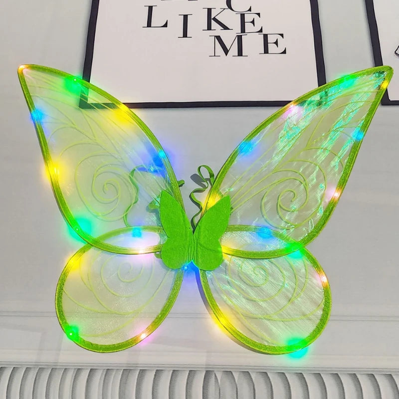 Foldable Fairy Butterfly Wings Kids Costume for Party & Play Kids Costume Wings Babs green
