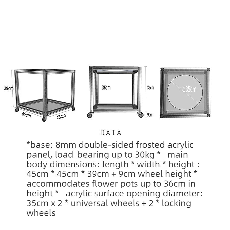 Aluminum Rotating Flowerpot Display Stand | Plant Cart Plant Display Stand Babs