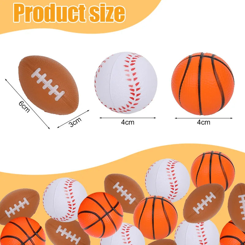 Sports Squeeze Ball Toys 5/10Pcs – Kids Party Favors Squeeze Ball Toy Babs