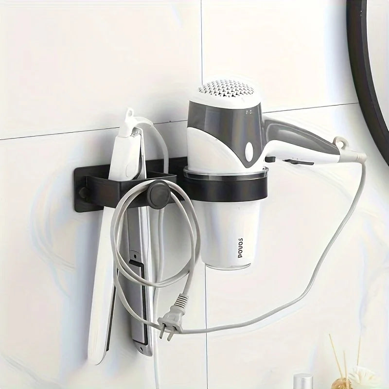 Wall-Mounted Hair Tool Storage Rack – No-Drill Organizer Bathroom Storage Rack Babs
