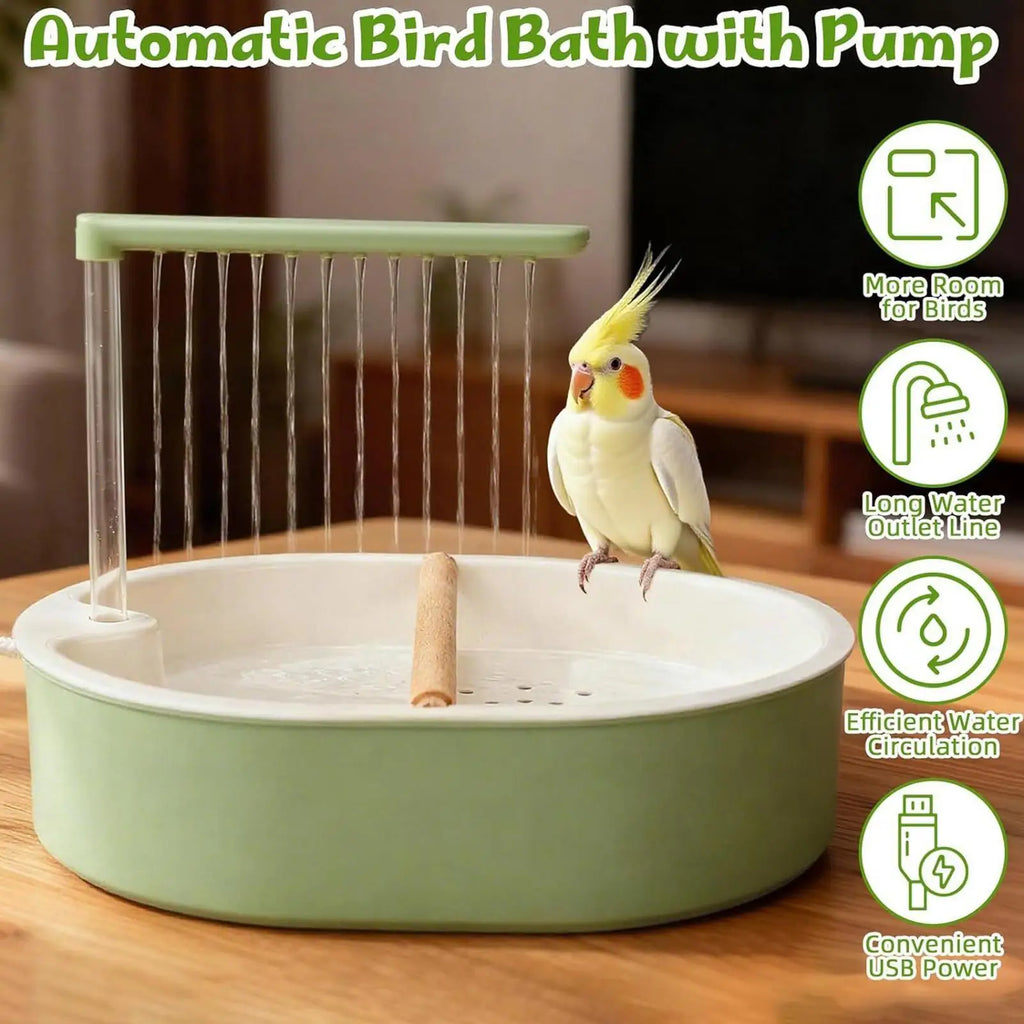 USB Electric Bird Bath Cage Basin | Parrot, Cockatiel, Lovebird Electric Bird Bath Babs