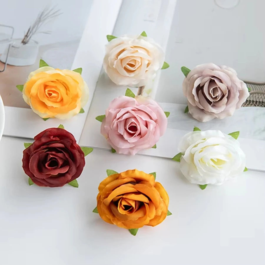 10PC Silk Rose Artificial Flower Heads – Wedding & Home Decor Artificial Flower Heads Babs