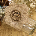 Handmade Jute Burlap Rose Flowers – Rustic Wedding & Home Decor Artificial Flower Decor Babs A 5pcs