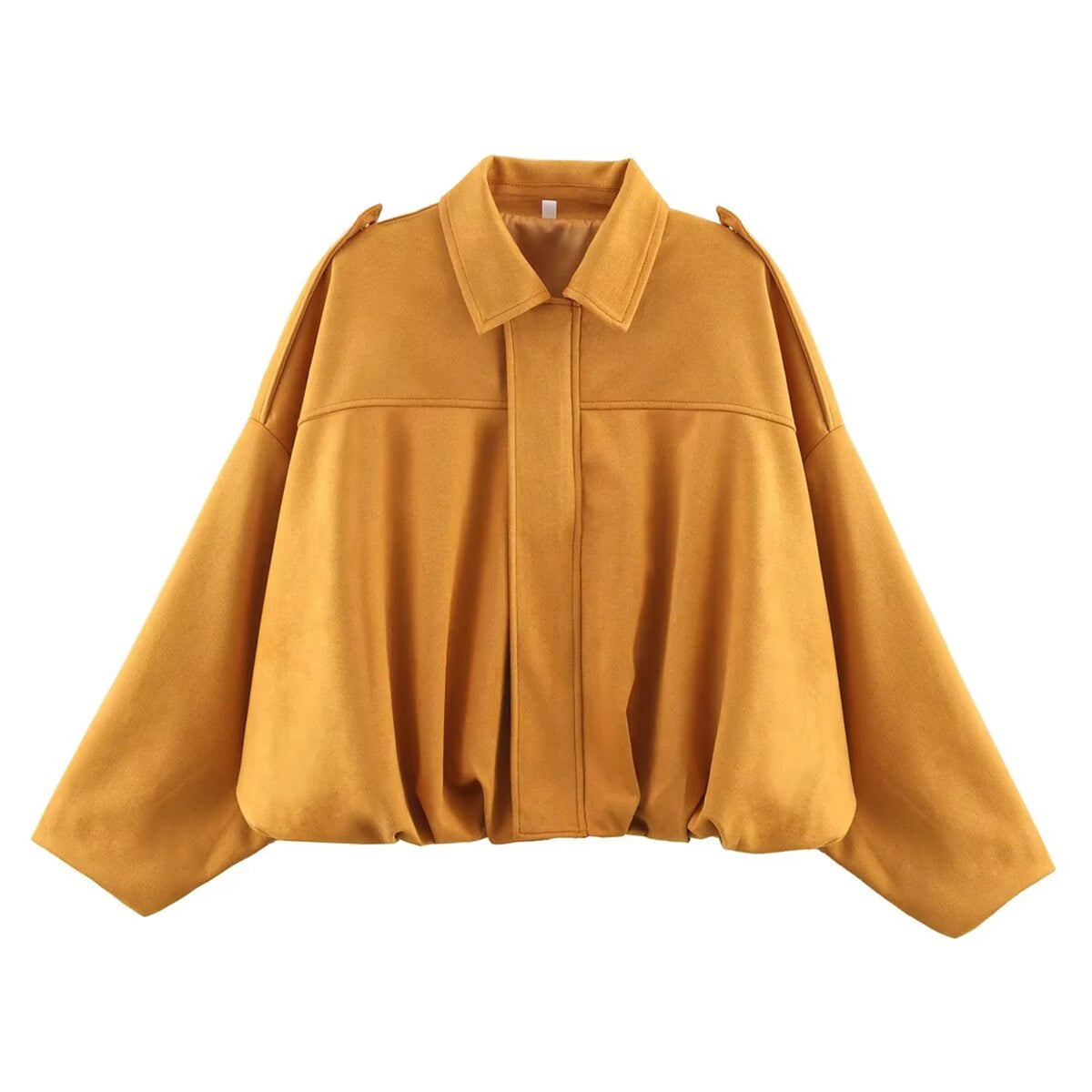 Women's Vintage Oversized Pilot Jacket – Puff Sleeve Streetwear Women's Pilot Jacket Babs Yellow S
