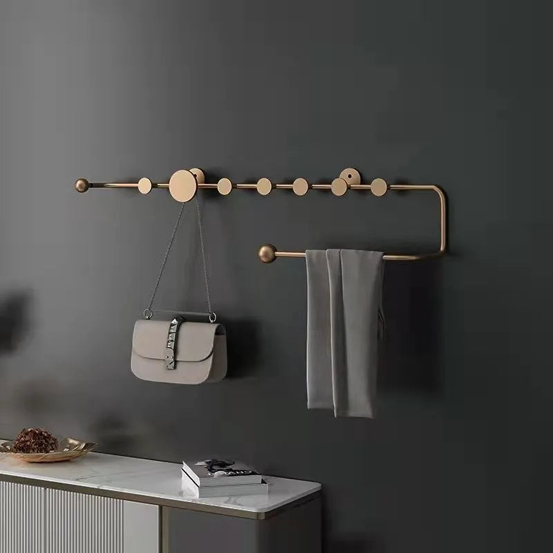 Nordic Metal Wall-Mount Coat Rack – 8-Hook Iron Hanger Wall-Mount Coat Rack Babs