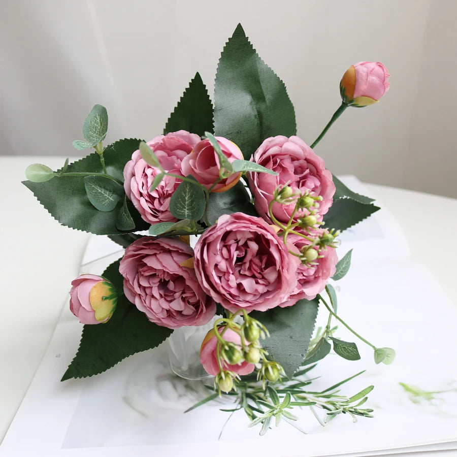 Silk Peony Artificial Flower Bouquet – Wedding & Home Décor Artificial Flower Bouquet Babs color 4 1 pc