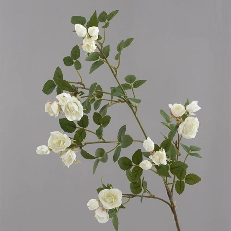 Artificial Silk Camellia Daisy Flower Branch – Wedding & Home Artificial Flower Branch Babs Beige 1 pc