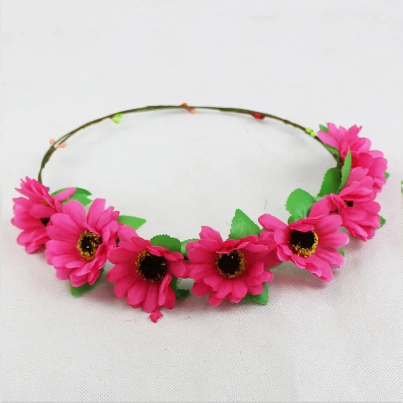 LED Glow Rose Flower Headband – Princess Party Wreath Hair Accessory LED Party Headband Babs red 1