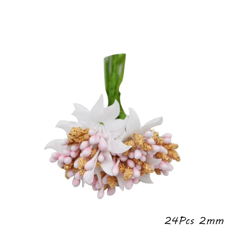 Pink Cherry Stamen Berry Bundle – DIY Wedding & Holiday Decor Artificial Floral Stems Babs F15