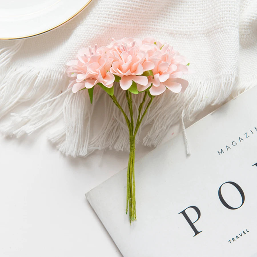 Artificial Silk Carnation Bouquet for Wedding & DIY Décor Artificial Flower Bouquet Babs Champagne 1pc