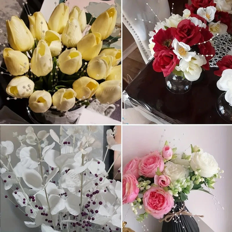 100pcs Pearl Beaded Flower Sticks for Wedding & Event Décor Wedding Floral Picks Babs